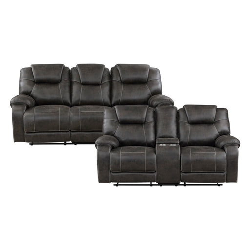 Gainesville 2pc Set: Sofa, Love in Brown - 8560PM*2 - FAMSA Furniture (TX)