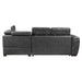 Barre 2-Piece Sectional with Pull-out Bed and Right Chaise with Hidden Storage, Adjustable Headrests in Gray - 8567GY*SC - FAMSA Furniture (TX)