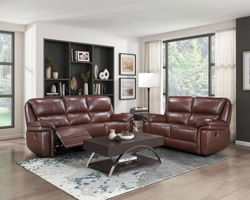 Lyman Double Reclining Sofa in Brown - 8588BR-3 - FAMSA Furniture (TX)