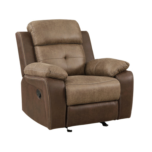 Glendale Glider Reclining Chair in Brown - 8599BR-1 - FAMSA Furniture (TX)