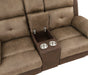 Glendale Double Glider Reclining Loveseat with Center Console in Brown - 8599BR-2 - FAMSA Furniture (TX)