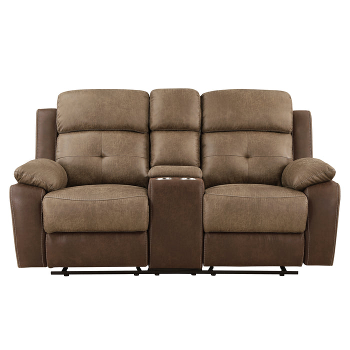 Glendale 2pc Set: Sofa, Love in Brown - 8599BR*2 - FAMSA Furniture (TX)