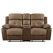 Glendale 2pc Set: Sofa, Love in Brown - 8599BR*2 - FAMSA Furniture (TX)