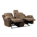 Glendale Double Glider Reclining Loveseat with Center Console in Brown - 8599BR-2 - FAMSA Furniture (TX)