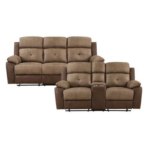 Glendale 2pc Set: Sofa, Love in Brown - 8599BR*2 - FAMSA Furniture (TX)
