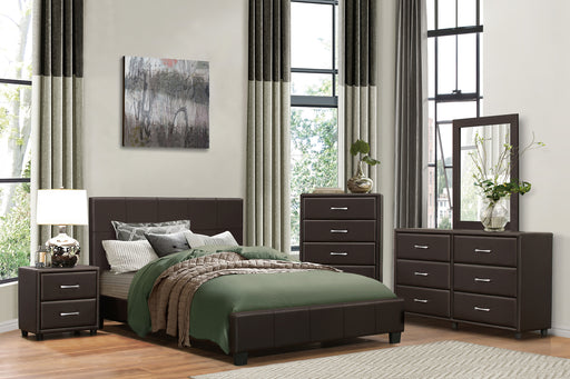 Lorenzi Full Platform Bed in Brown - 2220FDBR-1 - FAMSA Furniture (TX)