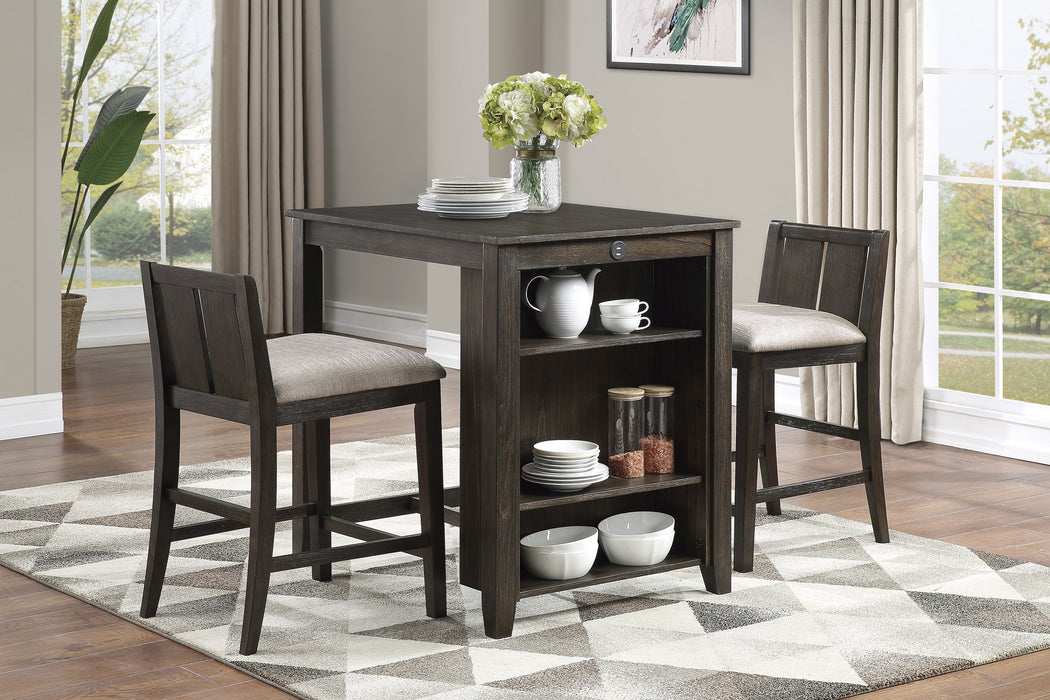 Daye 3-Piece Pack Counter Height Set in Cherry/Brown - 5773DC-32 - FAMSA Furniture (TX)