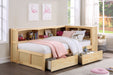 Bartly (4) Twin Bookcase Corner Bed with Storage Boxes in Natural - B2043BC-1BCT* - FAMSA Furniture (TX)