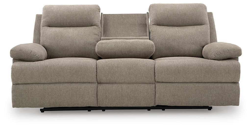 Side-Swipe Reclining Sofa with Drop Down Table - FAMSA Furniture (TX)