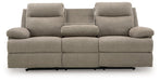 Side-Swipe Reclining Sofa with Drop Down Table - FAMSA Furniture (TX)
