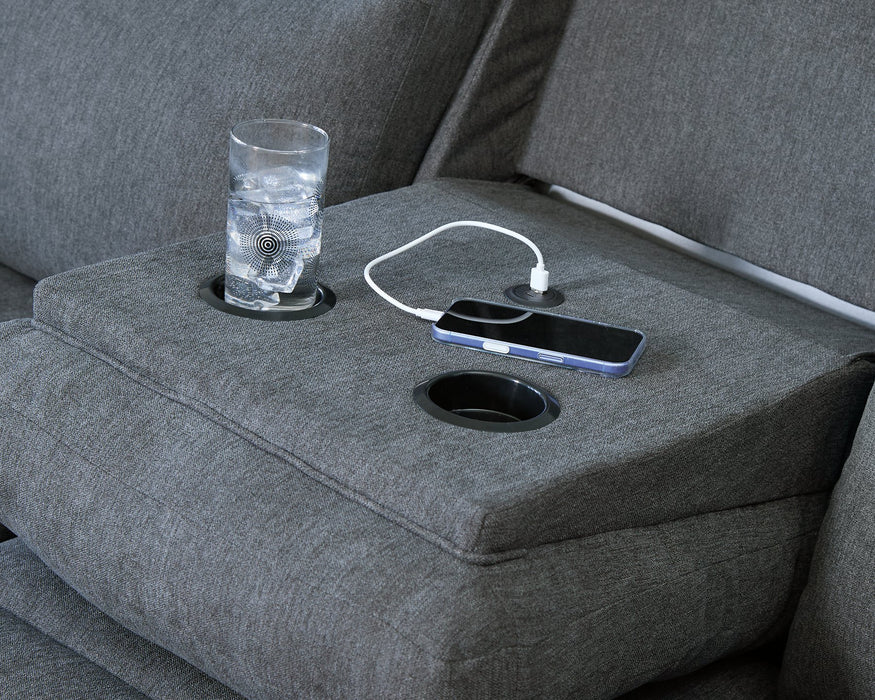 Side-Swipe Reclining Sofa with Drop Down Table - FAMSA Furniture (TX)