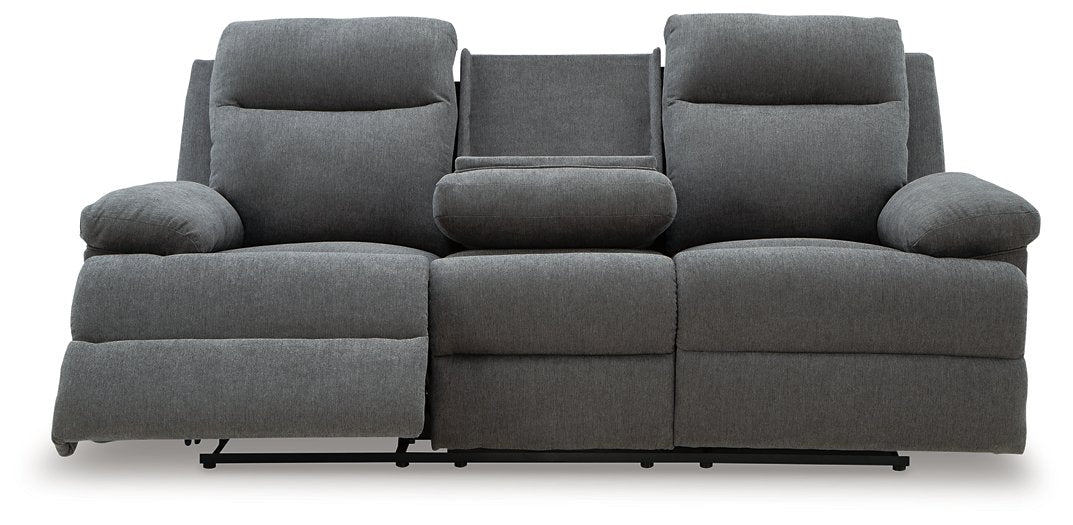 Side-Swipe Reclining Sofa with Drop Down Table - FAMSA Furniture (TX)
