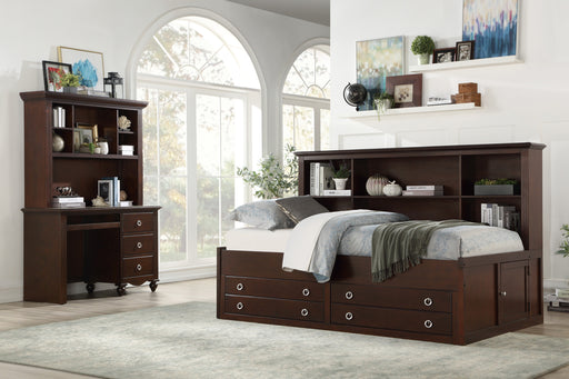 Meghan Full Lounge Storage Bed in Cherry/Espresso - 2058CPRF-1 - FAMSA Furniture (TX)
