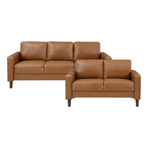 Malcolm 2pc Set: Sofa, Love in Brown - 9203BRW*2 - FAMSA Furniture (TX)