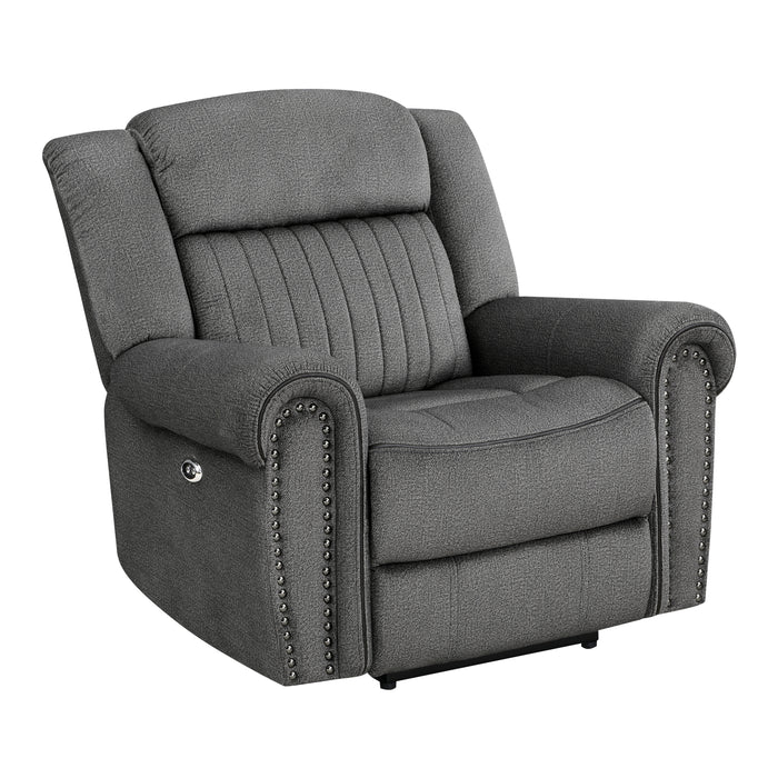Brennen Power Reclining Chair in Gray - 9204CC-1PW - FAMSA Furniture (TX)