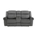 Brennen Power Double Reclining Loveseat with Center Console in Gray - 9204CC-2PW - FAMSA Furniture (TX)