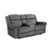 Brennen Double Reclining Loveseat with Center Console in Gray - 9204CC-2 - FAMSA Furniture (TX)