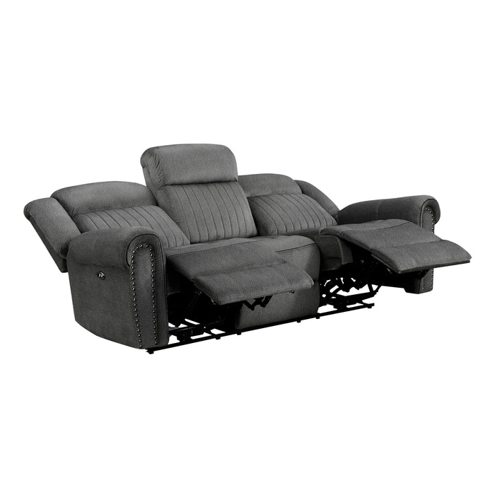 Brennen Power Double Reclining Sofa in Gray - 9204CC-3PW - FAMSA Furniture (TX)