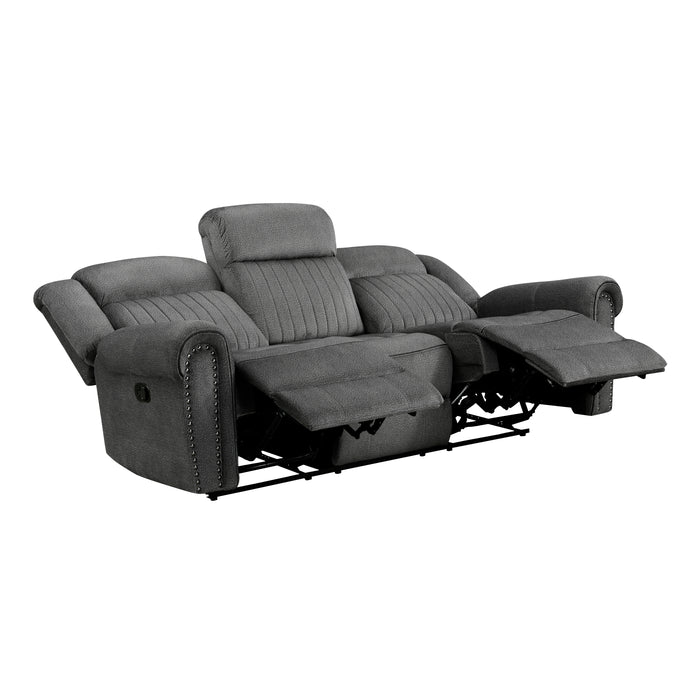 Brennen Double Reclining Sofa in Gray - 9204CC-3 - FAMSA Furniture (TX)