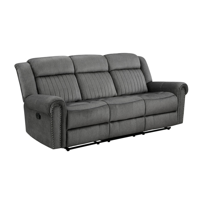 Brennen Double Reclining Sofa in Gray - 9204CC-3 - FAMSA Furniture (TX)