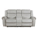 Brennen Power Double Reclining Loveseat with Center Console in Gray - 9204MT-2PW - FAMSA Furniture (TX)