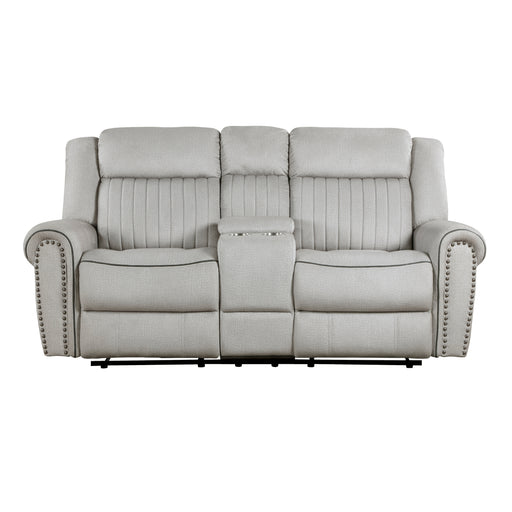 Brennen Double Reclining Loveseat with Center Console in Gray - 9204MT-2 - FAMSA Furniture (TX)