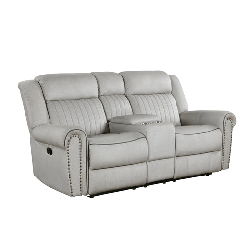 Brennen Double Reclining Loveseat with Center Console in Gray - 9204MT-2 - FAMSA Furniture (TX)