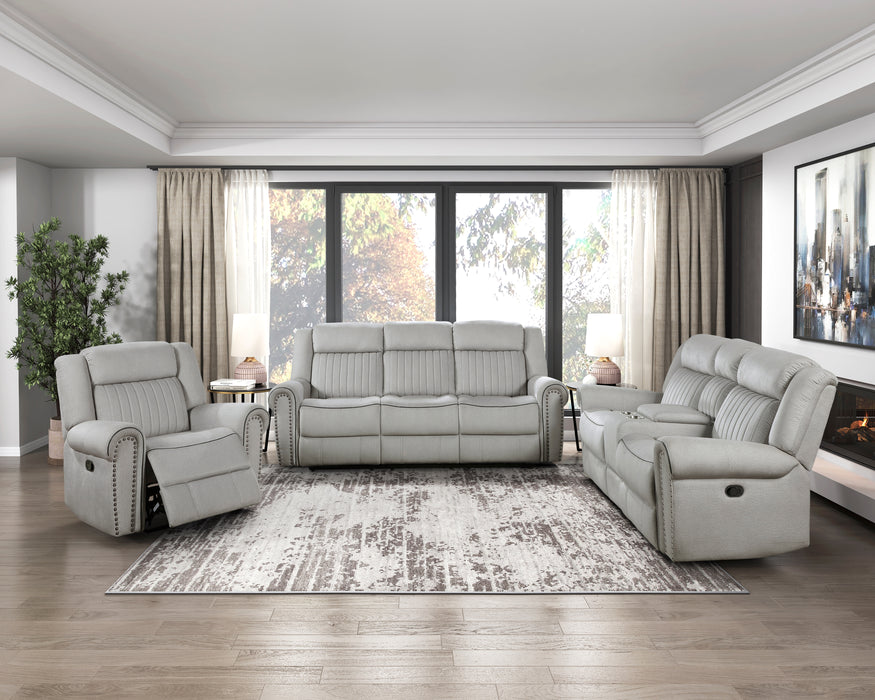 Brennen Double Reclining Sofa in Gray - 9204MT-3 - FAMSA Furniture (TX)