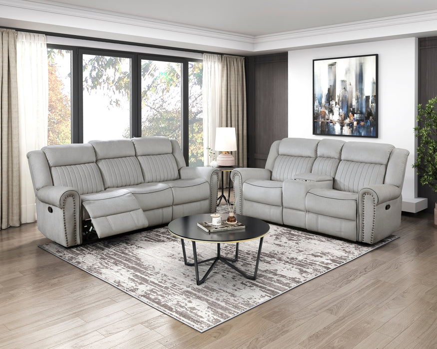 Brennen Double Reclining Sofa in Gray - 9204MT-3 - FAMSA Furniture (TX)