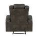Tabor Power Reclining Chair with Power Headrest and Storage Arms, Cup Holders in Brown/Gray - 9211BRG-1PWH - FAMSA Furniture (TX)