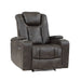 Tabor Power Reclining Chair with Power Headrest and Storage Arms, Cup Holders in Brown/Gray - 9211BRG-1PWH - FAMSA Furniture (TX)