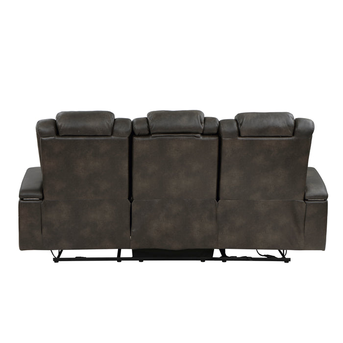 Tabor 2pc Set: Sofa, Love (Power) in Brown/Gray - 9211BRG*2PWH - FAMSA Furniture (TX)