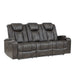 Tabor 2pc Set: Sofa, Love (Power) in Brown/Gray - 9211BRG*2PWH - FAMSA Furniture (TX)