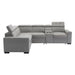 Farrah 3-Piece Sectional with Adjustable Headrests, Pull-out Bed and Console in Gray - 9219GY*SC - FAMSA Furniture (TX)