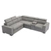 Farrah 3-Piece Sectional with Adjustable Headrests, Pull-out Bed and Console in Gray - 9219GY*SC - FAMSA Furniture (TX)