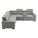 Farrah 3-Piece Sectional with Adjustable Headrests, Pull-out Bed and Console in Gray - 9219GY*SC - FAMSA Furniture (TX)