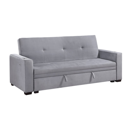 9258 Convertible Sofa Bed with Hidden Storage, Cup Holders and Charging Ports image