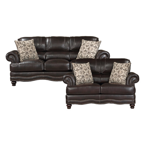 Milford 2pc Set: Sofa, Love in Brown - 9268BRW*2 - FAMSA Furniture (TX)