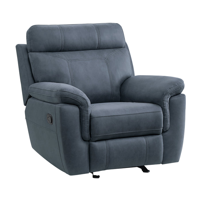 Clifton Glider Reclining Chair in Blue - 9301BUE-1 - FAMSA Furniture (TX)