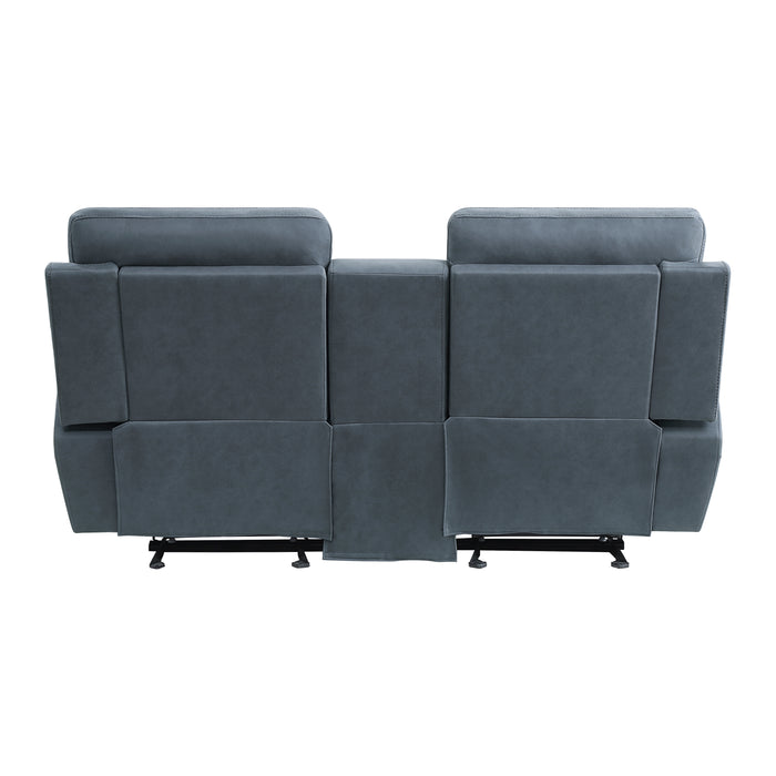 Clifton Double Glider Reclining Loveseat with Center Console in Blue - 9301BUE-2 - FAMSA Furniture (TX)