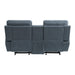 Clifton Double Glider Reclining Loveseat with Center Console in Blue - 9301BUE-2 - FAMSA Furniture (TX)