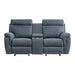 Clifton Double Glider Reclining Loveseat with Center Console in Blue - 9301BUE-2 - FAMSA Furniture (TX)