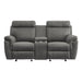 Clifton Double Glider Reclining Loveseat with Center Console in Gray - 9301GRY-2 - FAMSA Furniture (TX)