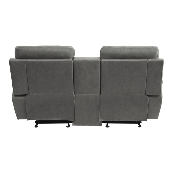 Clifton Double Glider Reclining Loveseat with Center Console in Gray - 9301GRY-2 - FAMSA Furniture (TX)