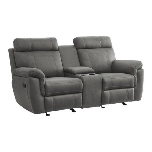Clifton Double Glider Reclining Loveseat with Center Console in Gray - 9301GRY-2 - FAMSA Furniture (TX)