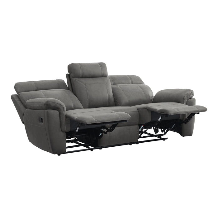 9301GRY-3 Double Reclining Sofa with Center Drop-Down Cup Holders image