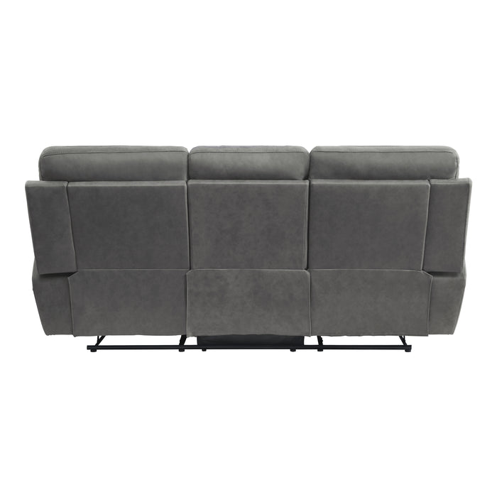 Clifton Double Reclining Sofa with Center Drop-Down Cup Holders in Gray - 9301GRY-3 - FAMSA Furniture (TX)