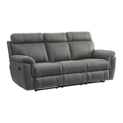Clifton Double Reclining Sofa with Center Drop-Down Cup Holders in Gray - 9301GRY-3 - FAMSA Furniture (TX)
