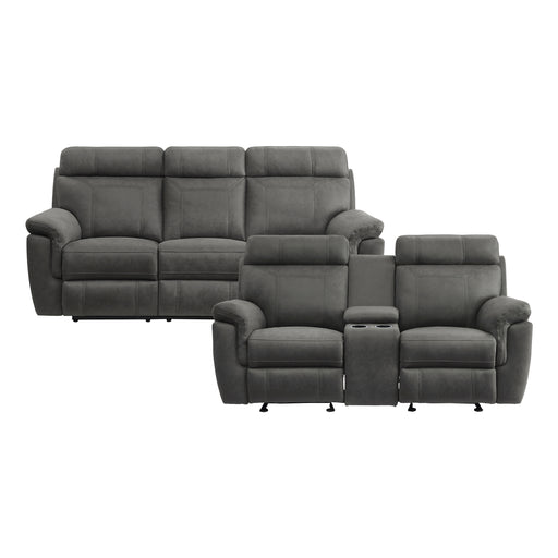 Clifton 2pc Set: Sofa, Love in Gray - 9301GRY*2 - FAMSA Furniture (TX)