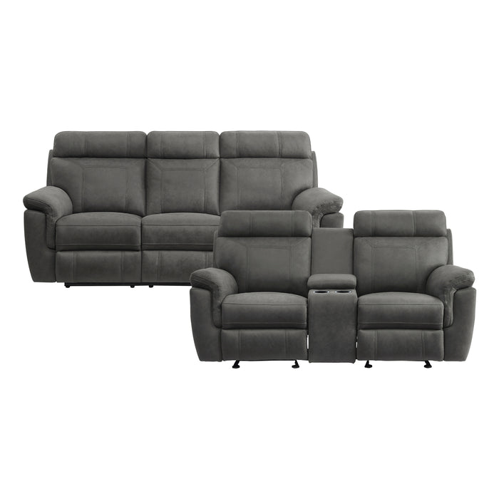 Clifton 2pc Set: Sofa, Love in Gray - 9301GRY*2 - FAMSA Furniture (TX)